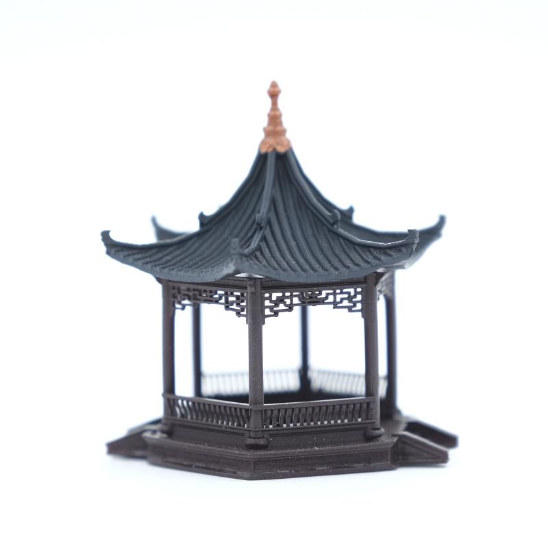 Mô hình tiểu cảnh TIỂU ĐÌNH 2 CỬA 1 MÁI - bán cạn - bể cá - hòn non bộ - terrarium - tinh xảo - chất lượng cao