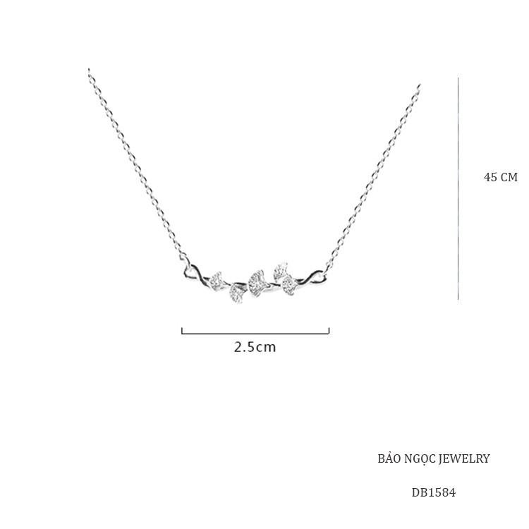 Dây Chuyền Bạc Nữ S925 Hình Lá Bảo Ngọc Jewelry DB1584