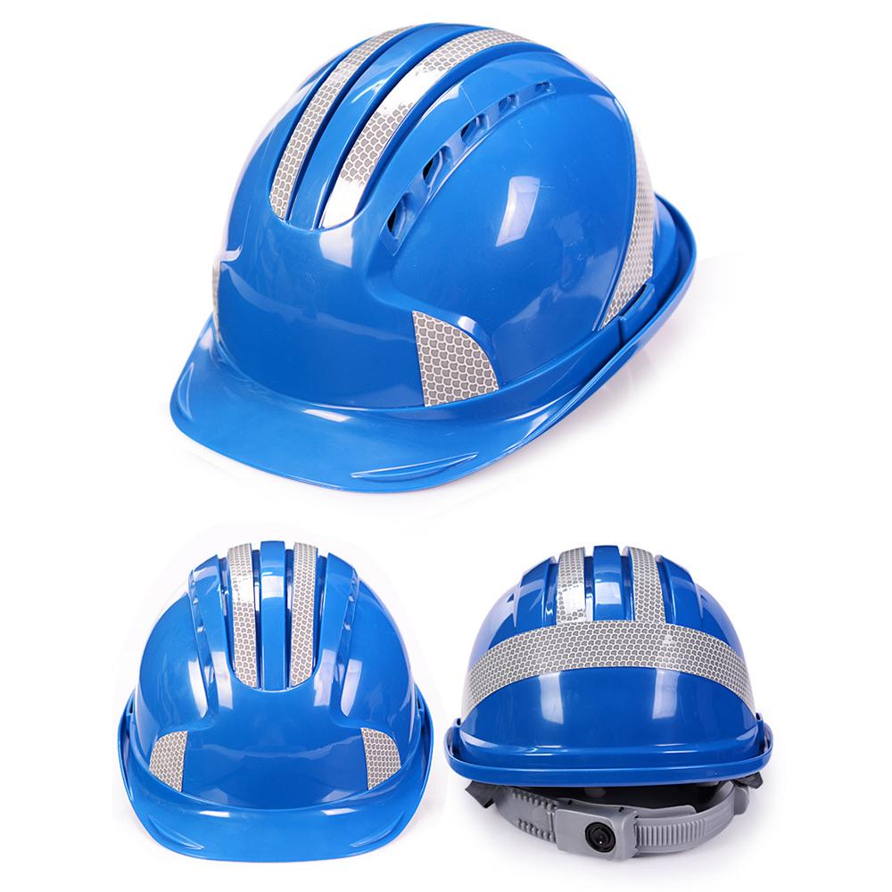 ABS Safety Helmet Breathable Shockproof Helmet with Air Vents Multi-point Buffer Reflective Stripe for Warehouse Factory Orange