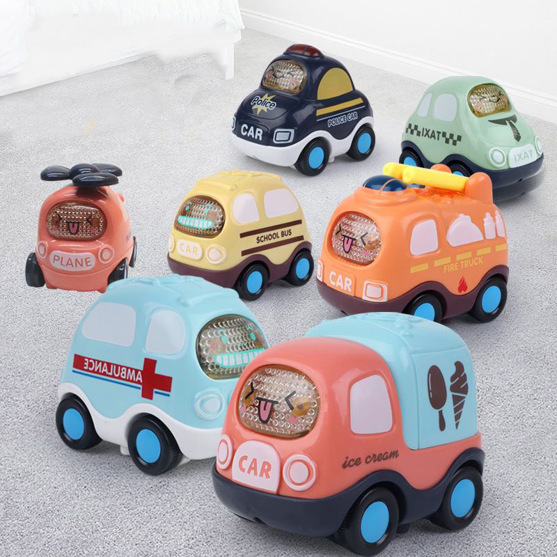 Bộ ô tô đồ chơi phong cách hoạt hình đáng yêu cho bé nhiều loại xe khác nhau