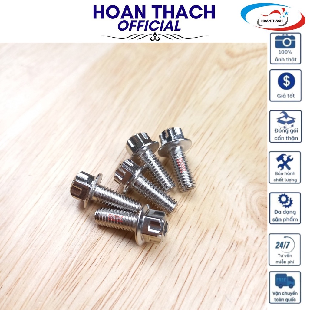 Ốc 6L15 Trụ Vương Miện Trắng dùng cho nhiều dòng xe máy SP016465 (giá 1 con)