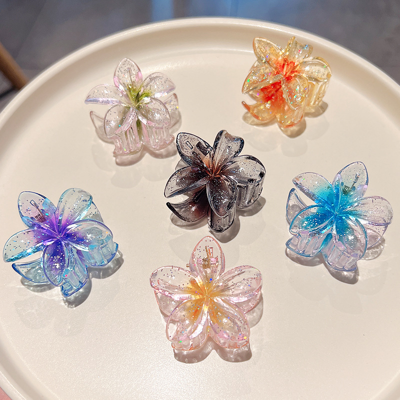 Kẹp tóc hoa sứ baby cute 4cm kim tuyến