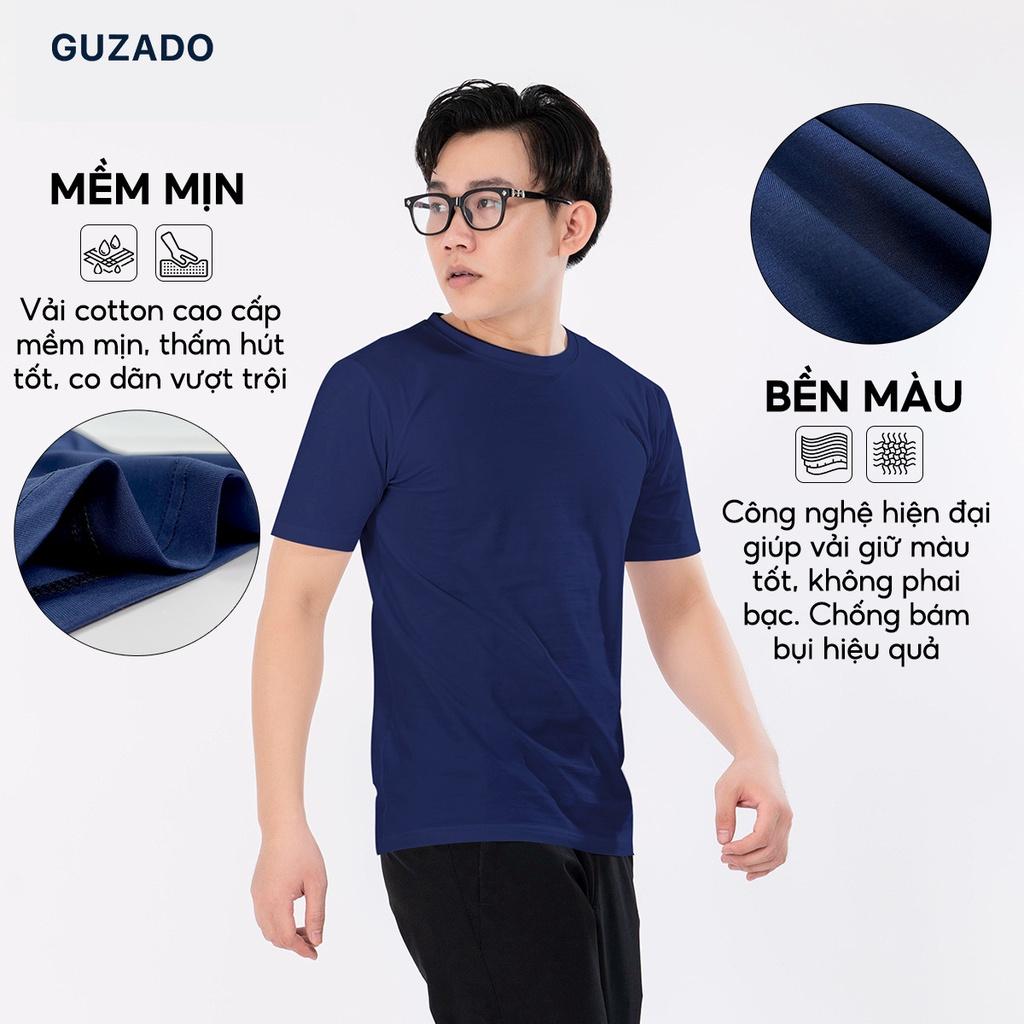 Combo 3 áo thun nam Guzado cotton mềm mát,trẻ trung năng động dễ phối đồ CB3GTS01