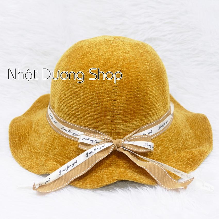 Nón tai bèo Just For You hàng Quảng Châu vành có độ gợn sóng, phía trong có 2 dây rút và vành rộng 8cm