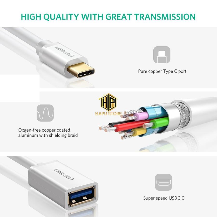 Cáp OTG USB Type C to USB 3.0 Ugreen 30702 chính hãng - Hàng Chính Hãng