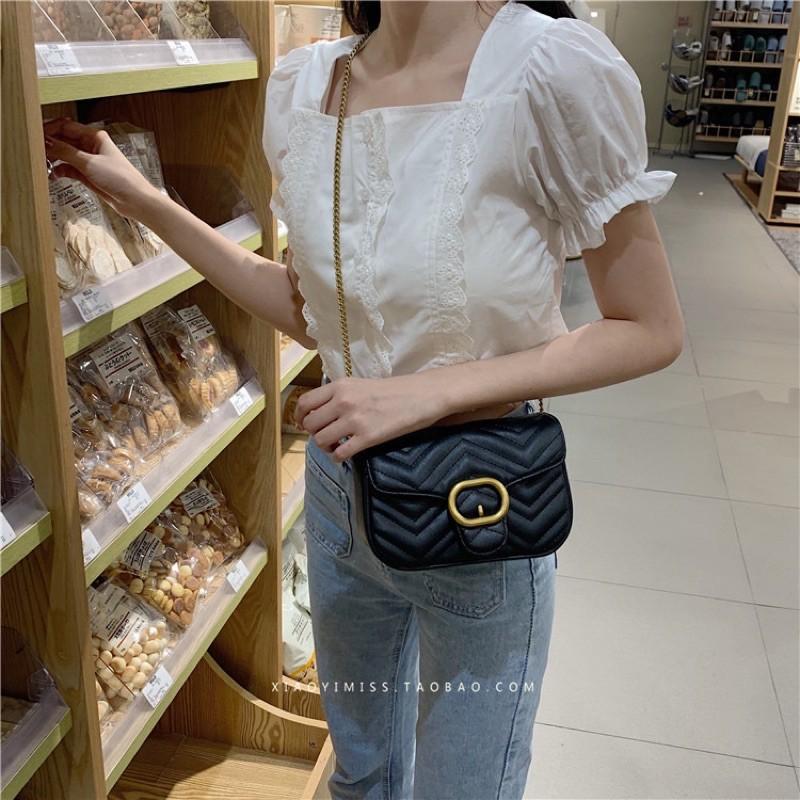Túi đeo chéo chần ô Ulzzang xinh xắn 2193