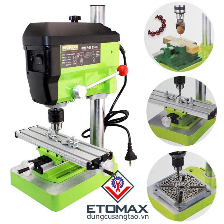 COMBO Máy Khoan Bàn MiniQ BG5168E 680W Kèm Bàn Trượt + Ê TÔ
