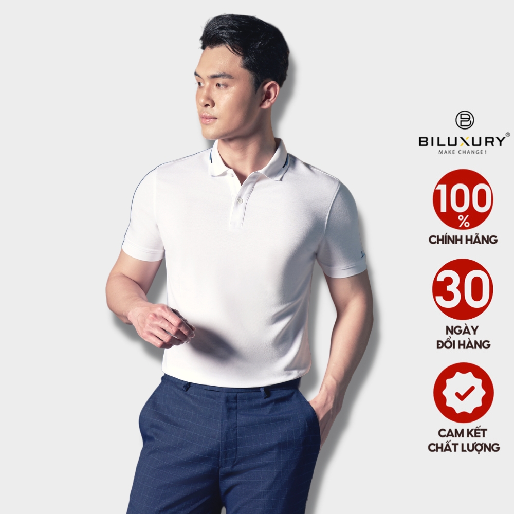 Áo Polo Nam Biluxury 7APCT001TRK  Form Slimfit Ôm Vừa Tôn Dáng Phối Viền Cổ Nổi Bật