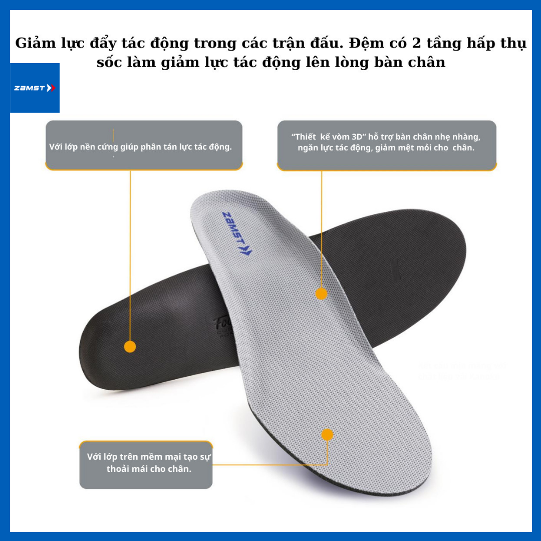 Lót giày ZAMST SPIKE Footcraft cushioned for SPIKE hỡ trợ cho các trận đấu SPIKE
