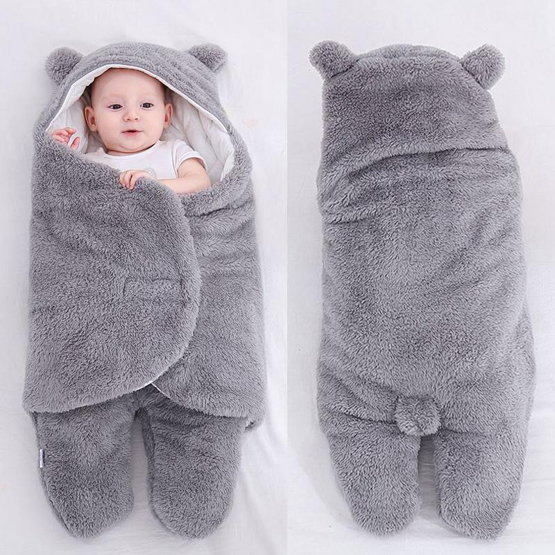 Mùa Đông Sơ Sinh Áo Khoác Ấm Cho Bé Ngủ Nỉ Mềm Lông Cừu Cho Bé Nhận Chăn Sleepsack Trẻ Em Trẻ Sơ Sinh Bé Trai Xiêm Quần Áo