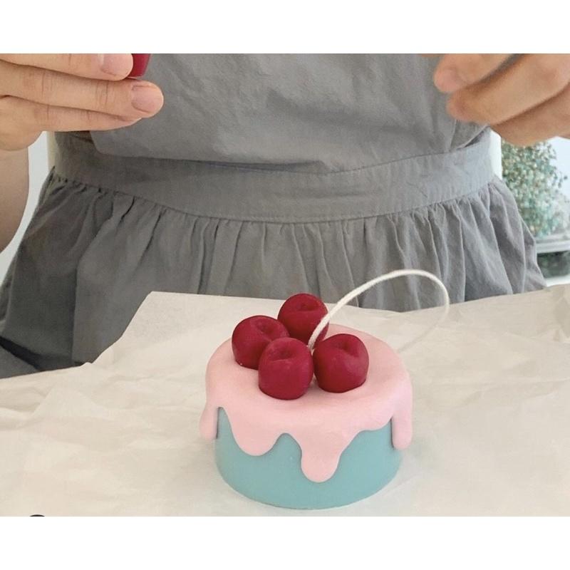 Nến Thơm Bánh Kem Cherry Handmade, Quà Tặng Sinh Nhật - Dory Lab