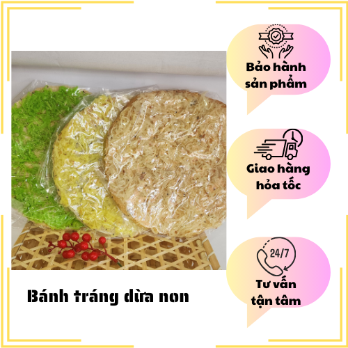 Đặc Sản Nha Trang -Bánh Tráng Dừa Non 3 Vị Seavy Gói 220gram