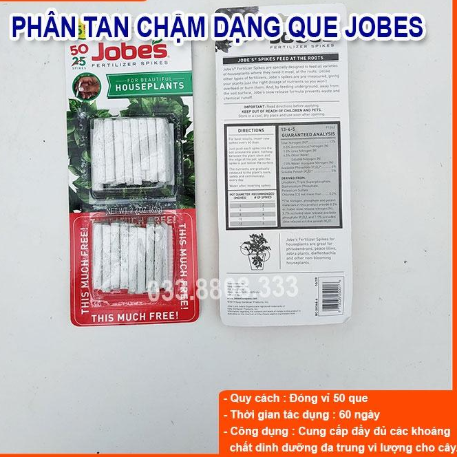 PHÂN BÓN QUE JOBES DÀNH CHO HOA LAN CÂY CẢNH