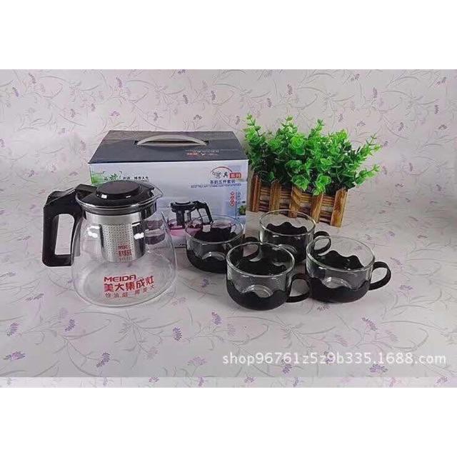 Bộ Bình Lọc Trà Thủy Tinh Chịu Nhiệt