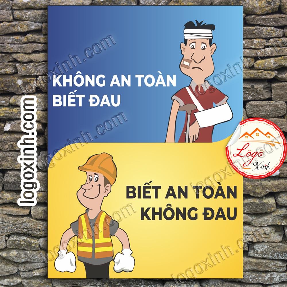 LOGO TEM STICKER KHẨU HIỆU CẢNH BÁO AN TOÀN LAO ĐỘNG- labor safety - AN TOÀN KHÔNG ĐAU- AN TOÀN LÀ BẠN TAI NẠN LÀ THÙ