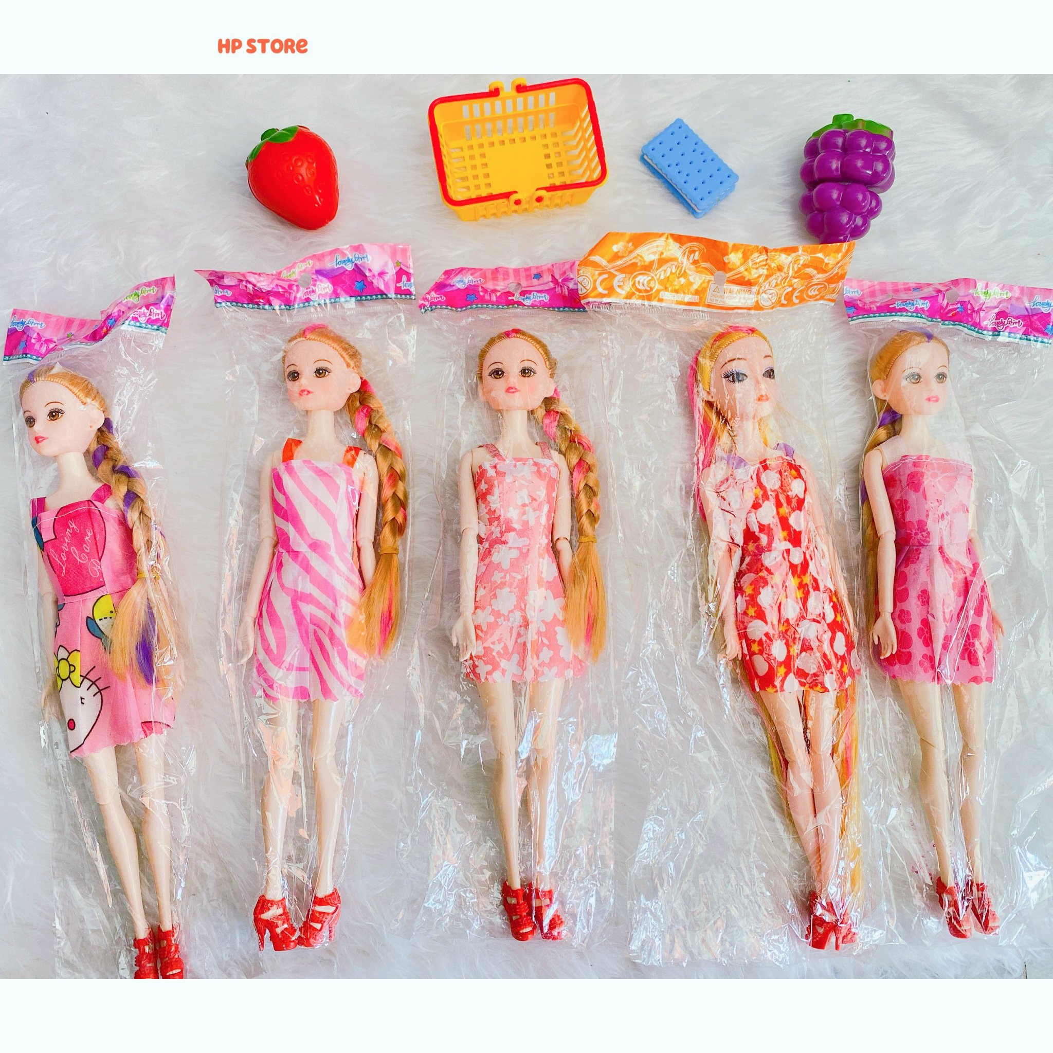 (Sỉ 7) ️Búp Bê Barbie Xinh Đẹp Đầm Tóc Màu Dài, Búp Bê Lẻ Có Các Khớp, Có Guốc Tháo Rời Đồ Chơi Bé Gái - SLL Nhắn Shop