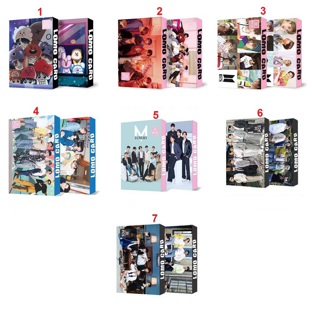 Lomo card BTS hộp 30 thẻ ảnh