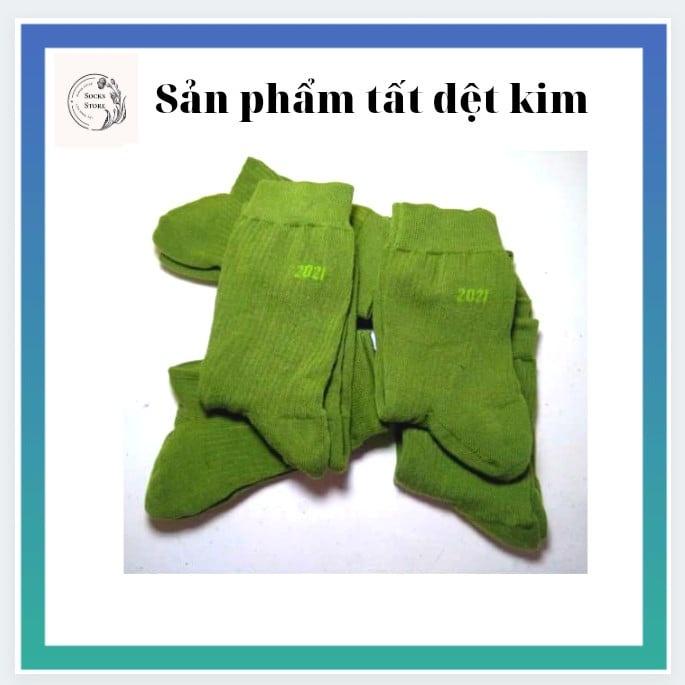 Tất dệt kim nam cao cổ màu xanh