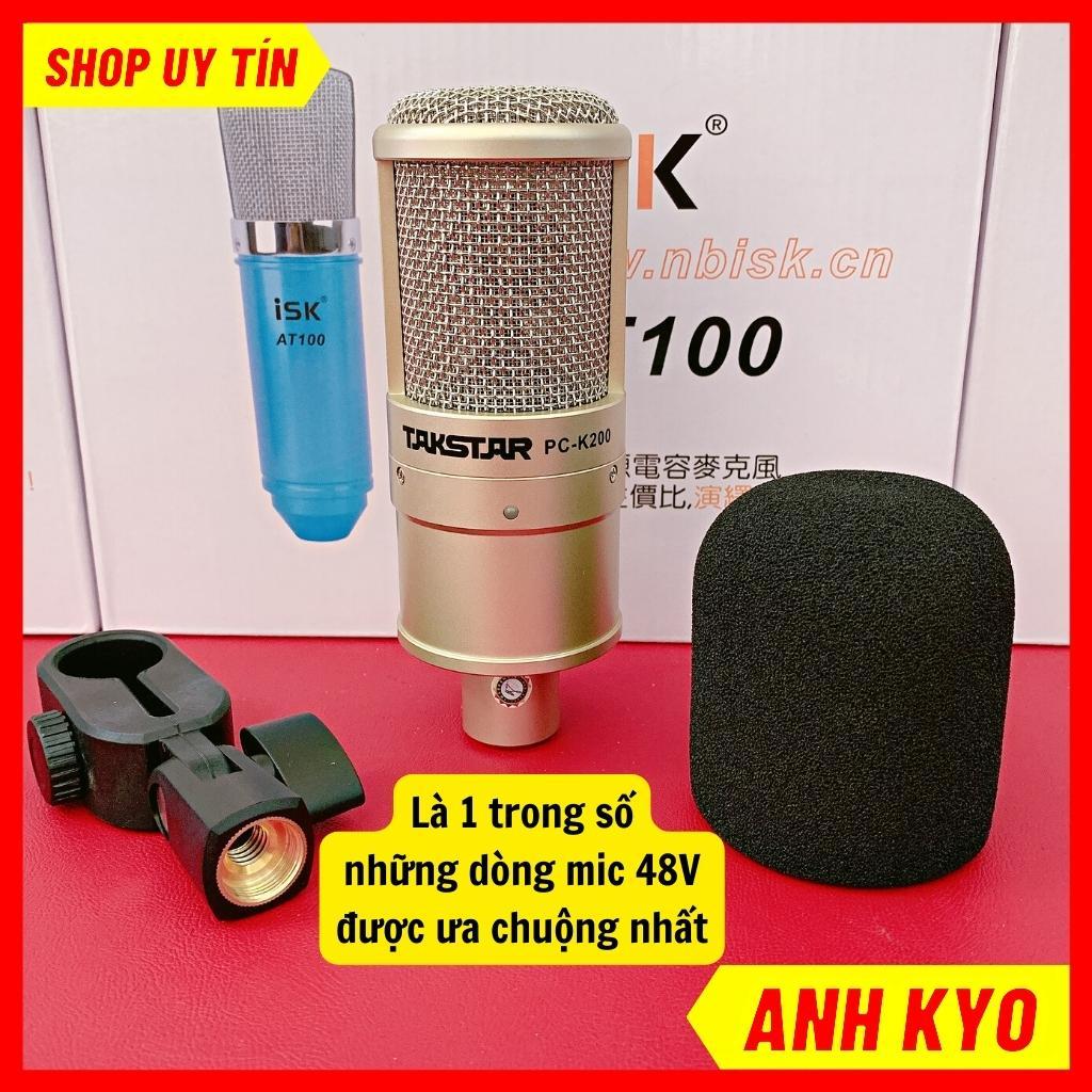 Mic k200, micro livestream k200 hợp kim màu bạc dùng nguồn 48V phù hợp nhiều dòng sound card, mixer