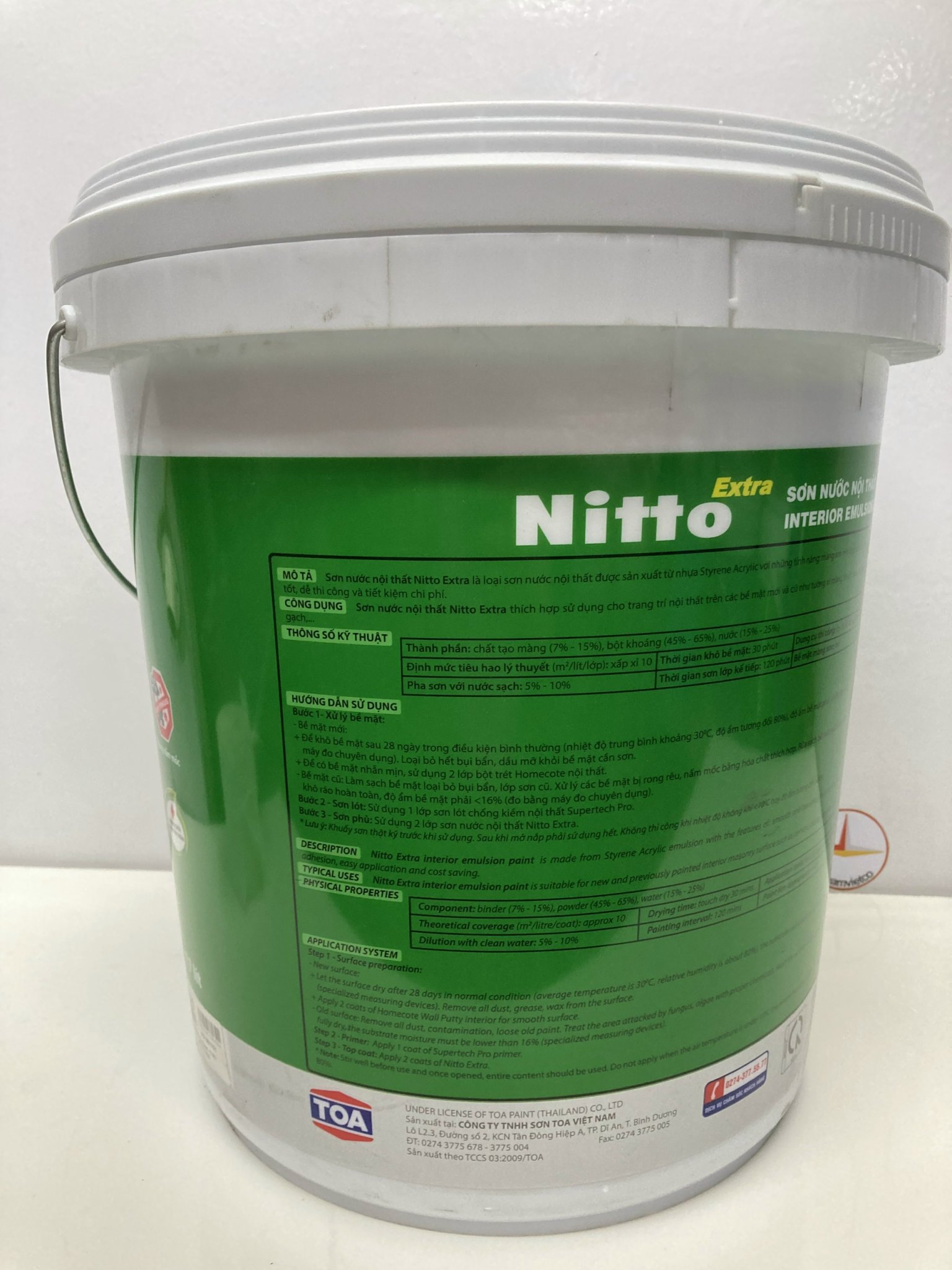 Sơn Nước Toa Nitto Extra nội thất màu xanh lá 7658_4L