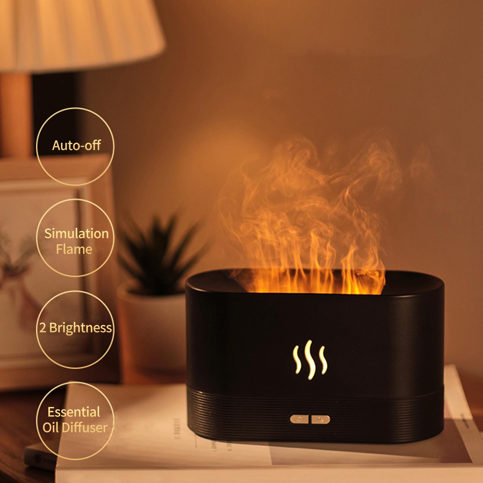 Máy phun sương mô phỏng ngọn lửa khuếch tán tinh dầu sạc USB 2 chế độ ánh sáng