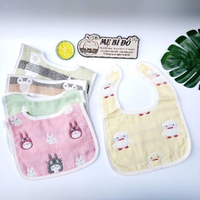 Yếm Ăn Dặm Vải Xô Vuông Kiluta 6 Lớp Cao Cấp Cho Bé