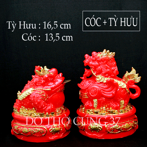 CÓC + TỲ HƯU phong thủy màu đỏ