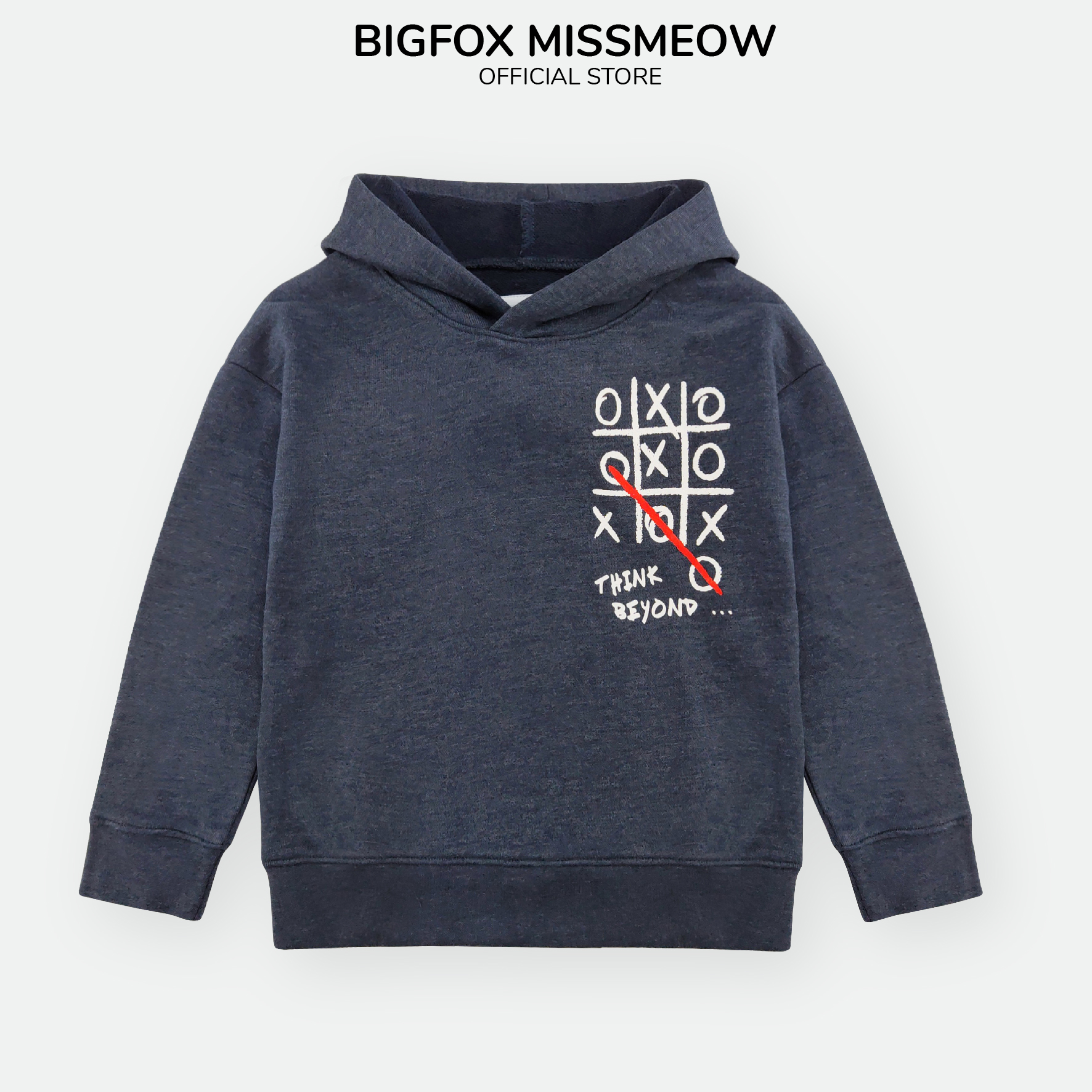 Áo khoác bé trai BIGFOX - MISS MEOW thu đông, áo nỉ cho bé dài tay có mũ hoodie size đại in cờ caro 22-40 kg