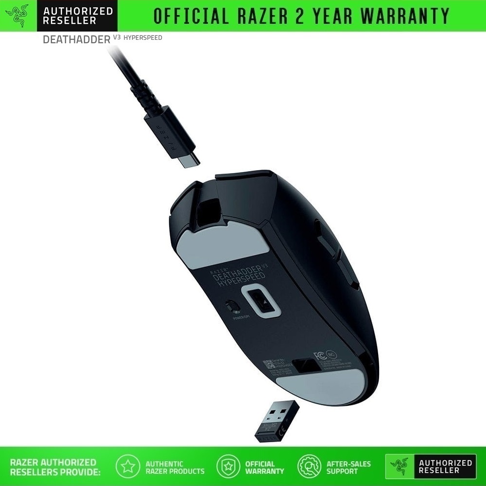 Chuột không dây Razer DeathAdder V3 HyperSpeed - Wireless Esports Gaming Mouse_Mới, hàng chính hãng