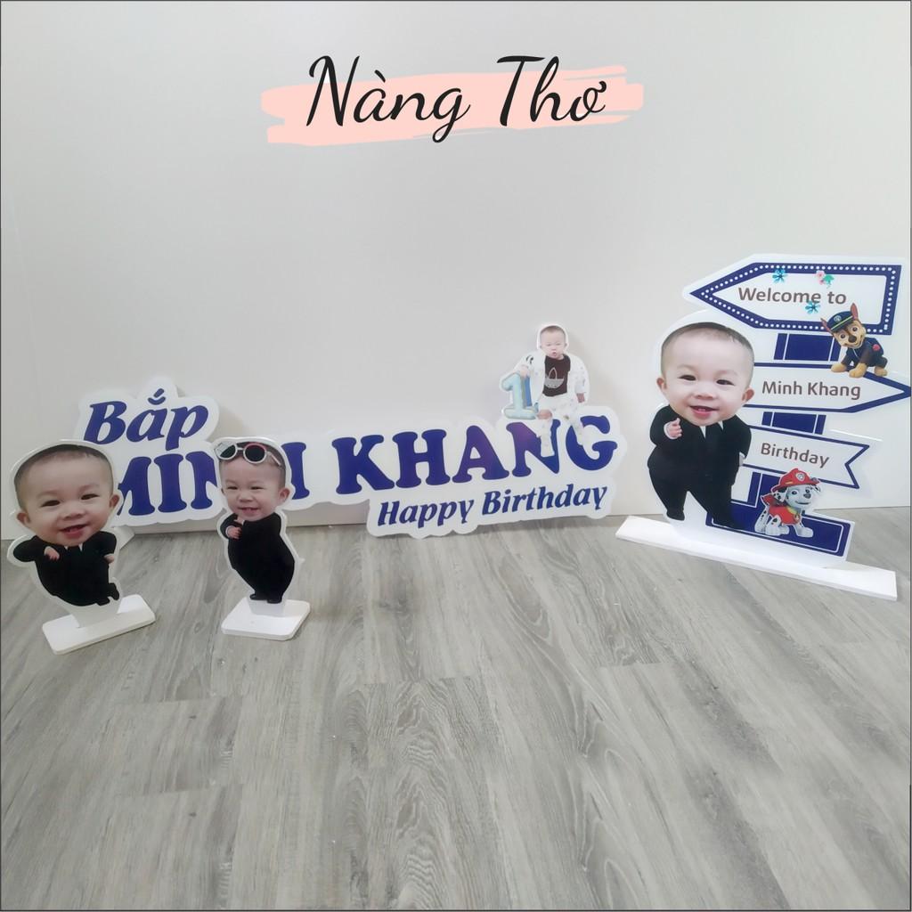 Bộ Chibi sinh nhật dành cho bé siêu iu, hình chibi, bảng tên, welcome sinh nhật, thiết kế riêng theo mỗi bé