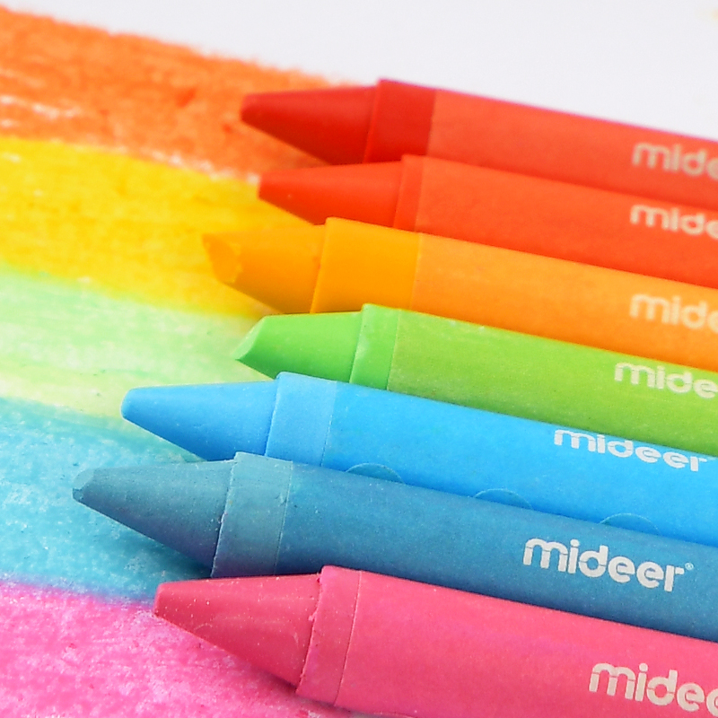 Bút Sáp Màu Cho Bé Tập Tô Nguyên Liệu An Toàn Dễ Dàng Tẩy Rửa Được - Mideer washable crayon