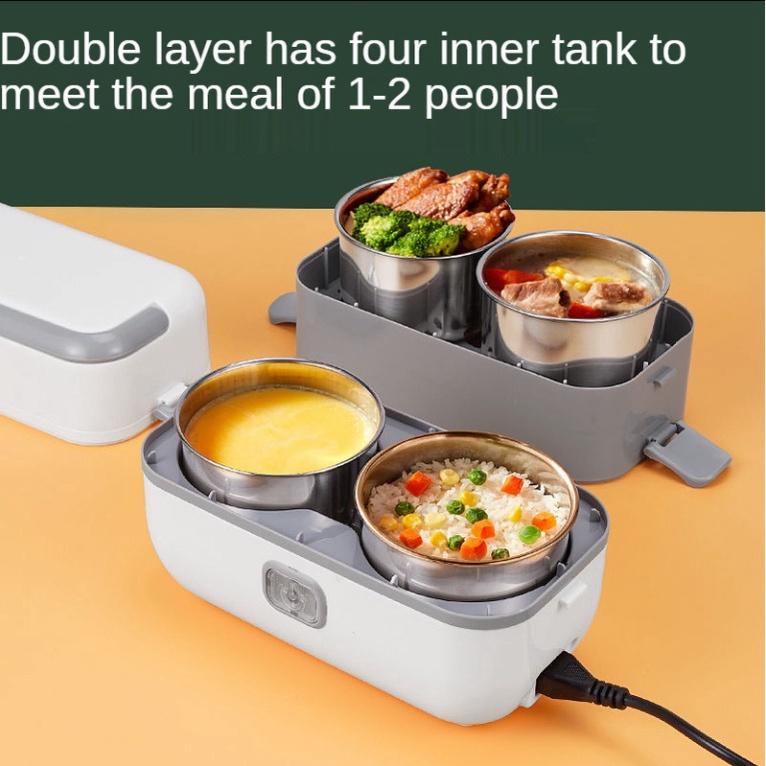 Hộp đựng cơm cắm điện 2 tầng 4 ngăn Bucook cao cấp