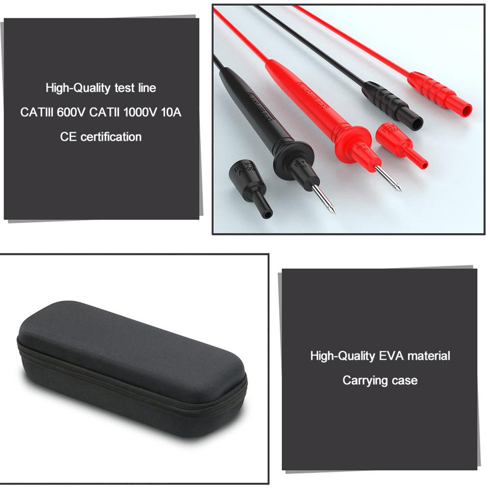 Digital Multimeter Professional Voltage Resistance Frequency Temperature Measurement Test Meter Continuity Testing Temp Detector Multitester Digital Backlight Display VFC Tester