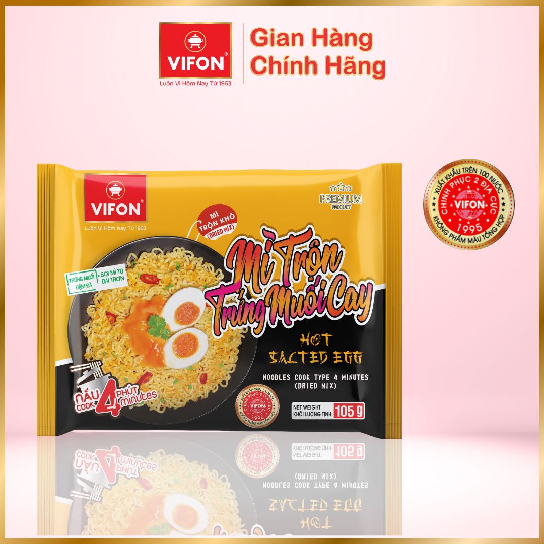Thùng 24 Mì Trộn Trứng Muối Cay VIFON