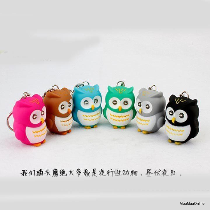 Móc Khóa Hình Cú Có Led Có Âm Thanh Vui Nhộn