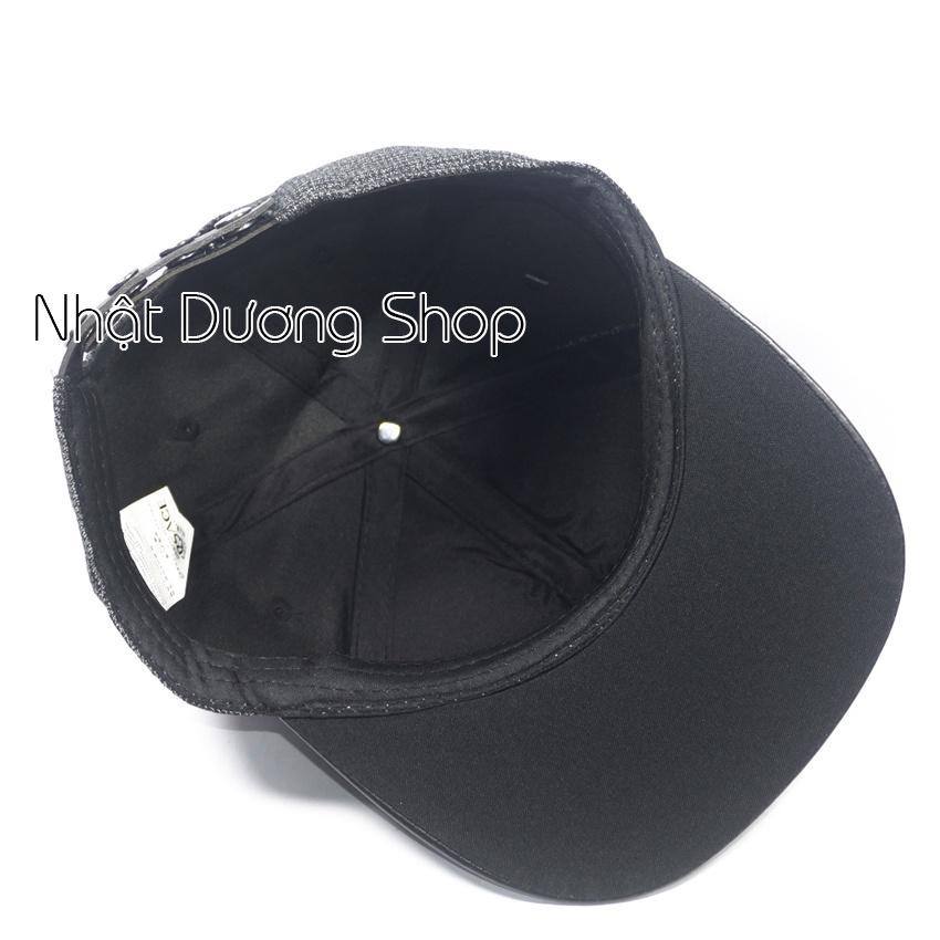 Mũ Nón Snapback thời thượng - Nón hiphop mặt da gắn mặt sắt phong cách phù hợp với mọi lứa tuổi - Xám&amp;đen