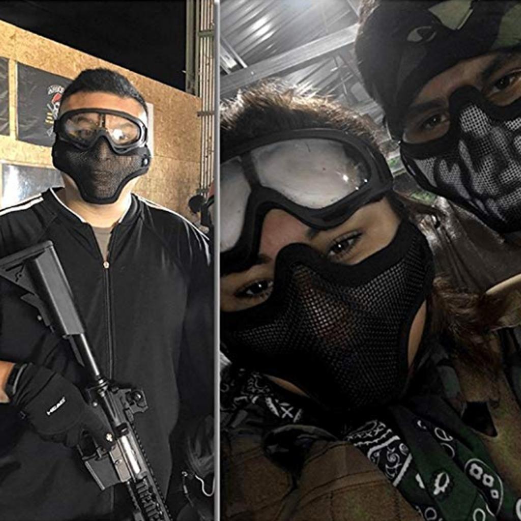 Hunting Adjustable Steel Half Face Mesh Mask, with Stable Back Strap