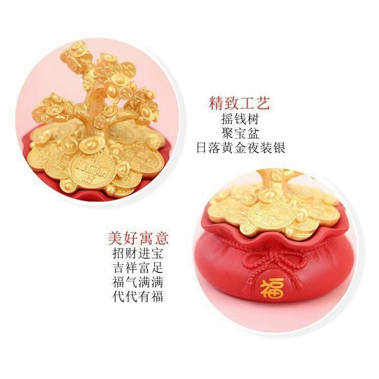 Mô Hình Cây Vàng Tài Lộc Mini Trang Trí Bàn Học, Bàn Làm Việc, Tủ Sách
