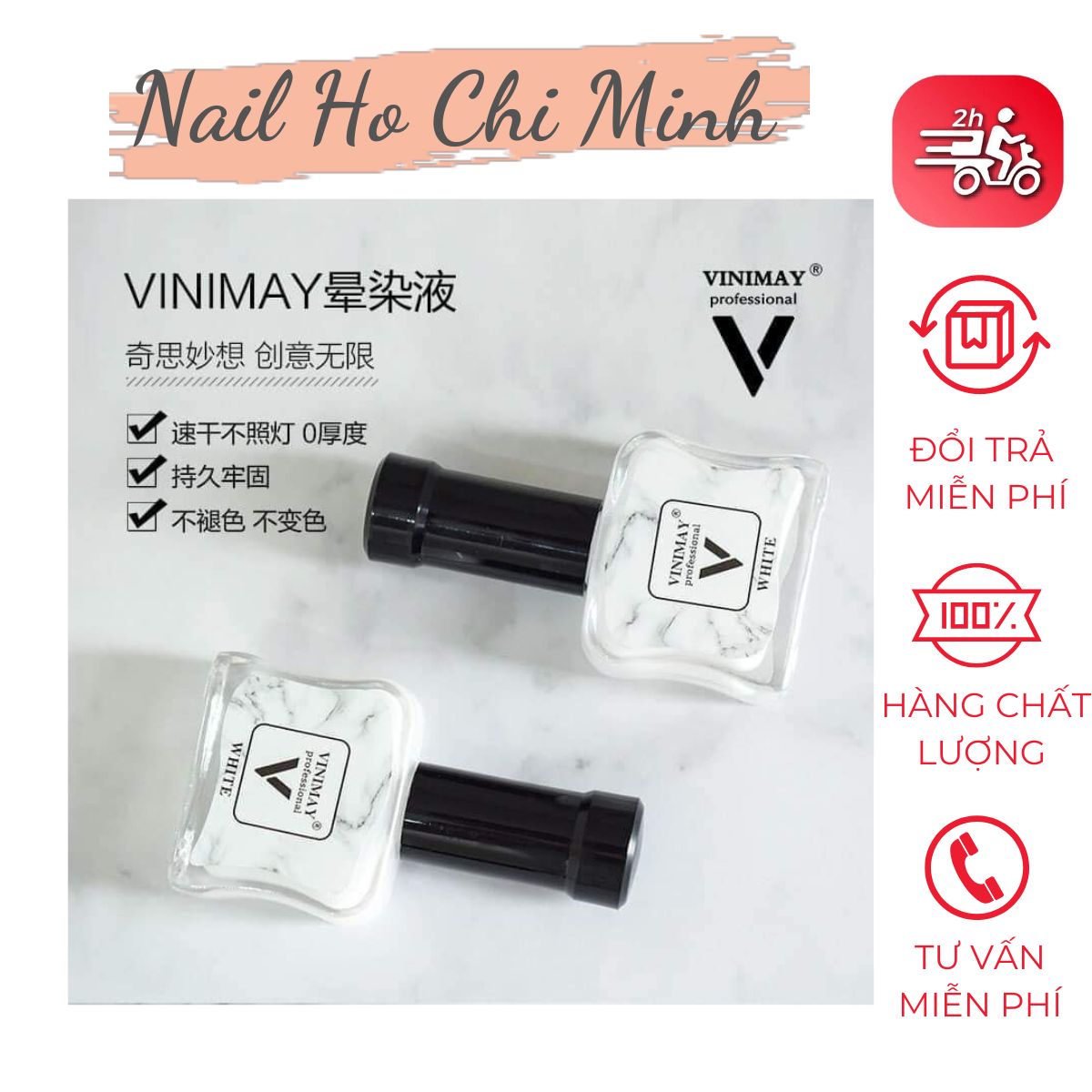 [HCM]Loang cồn đen, trắng Vinimay cao cấp - loang cồn trang trí móng tay nghệ thuật 15ml (lẻ 1 chai)