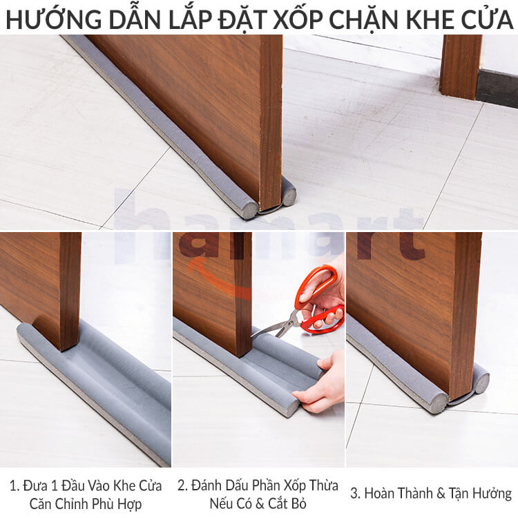 Thanh Xốp Chặn Khe Cửa 85CM Ron Chắn Khe Hở Chống Côn Trùng Điều Hoà Mát Lạnh