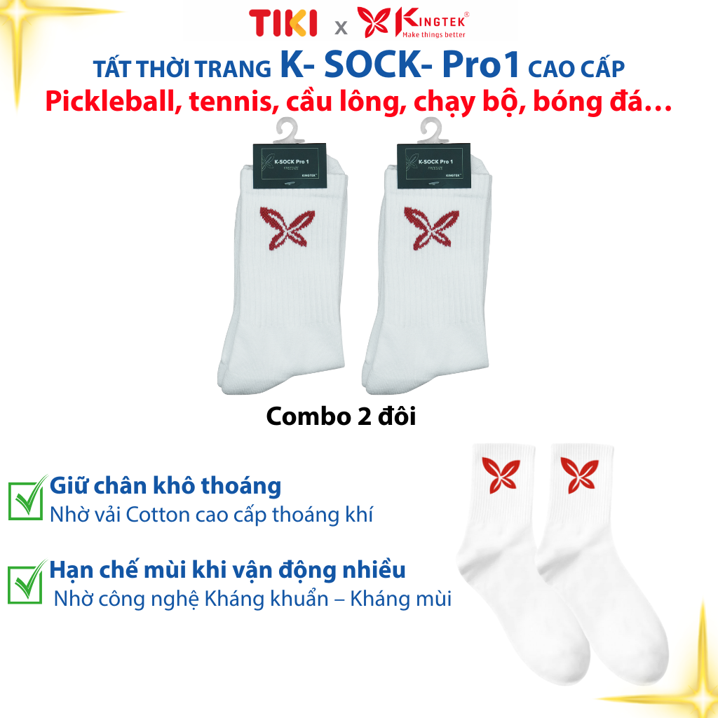 Tất Thời Trang KINGTEK K-SOCK PRO | Kháng Khuẩn – Chống Trượt – Siêu Thoáng