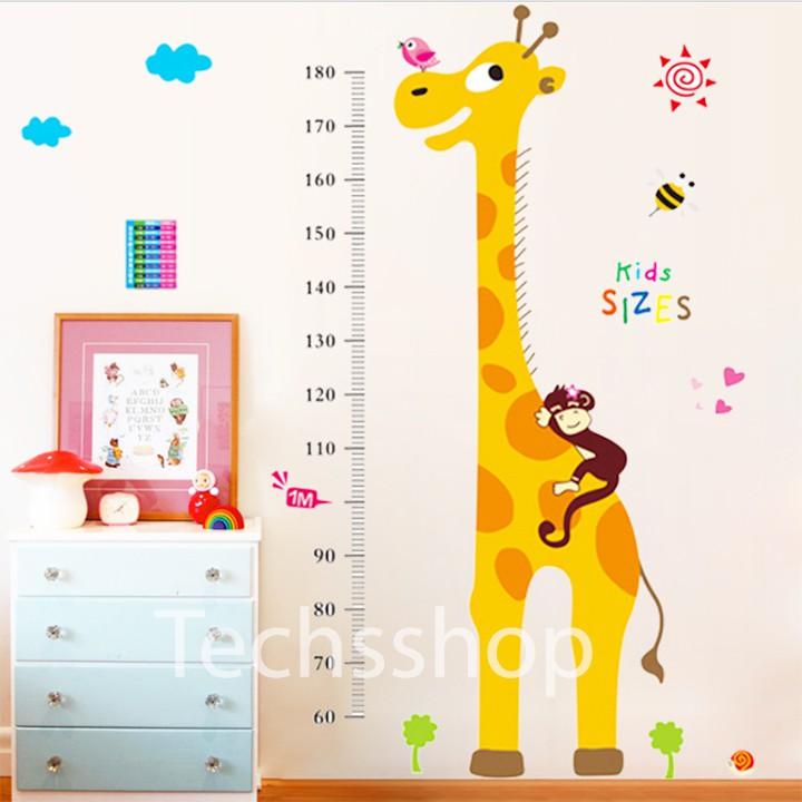 Decal Đo Chiều Cao Cho Bé Dán Tường Loại Kid Size Vừa Decal Trang Trí Nhà Cửa Tiện Lợi