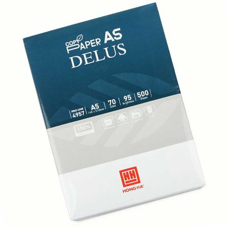 Giấy Photo A5 Định Lượng 70 Gsm Delus Hồng Hà 4957