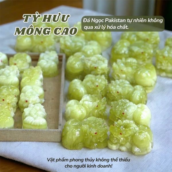Cặp Tỳ Hưu Mông Cao Ngọc Pakistan 8cm mẫu mới