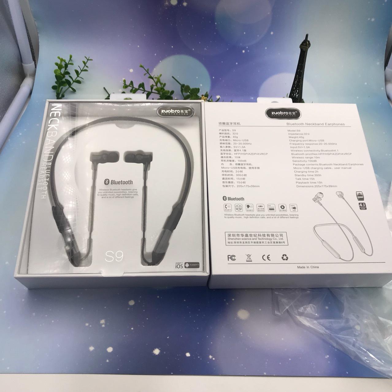 Tai nghe bluetooth thương hiệu phong cách mới nhất điện thoại thông minh điều khiển dây tai bluetooth điều chỉnh cuộc gọi bluetooth trong tai treo cổ