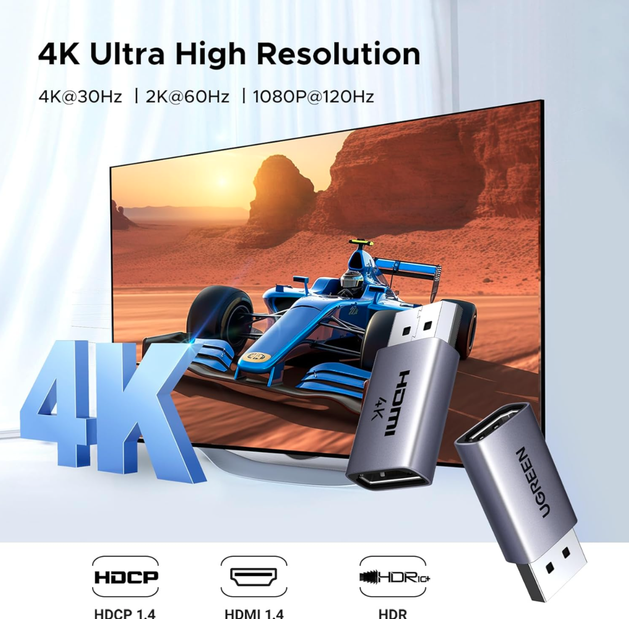 Đầu đổi Displayport sang HDMI (Female) Ugreen 55935 (1 bộ - 2 cái đầu chuyển) - Hàng chính hãng