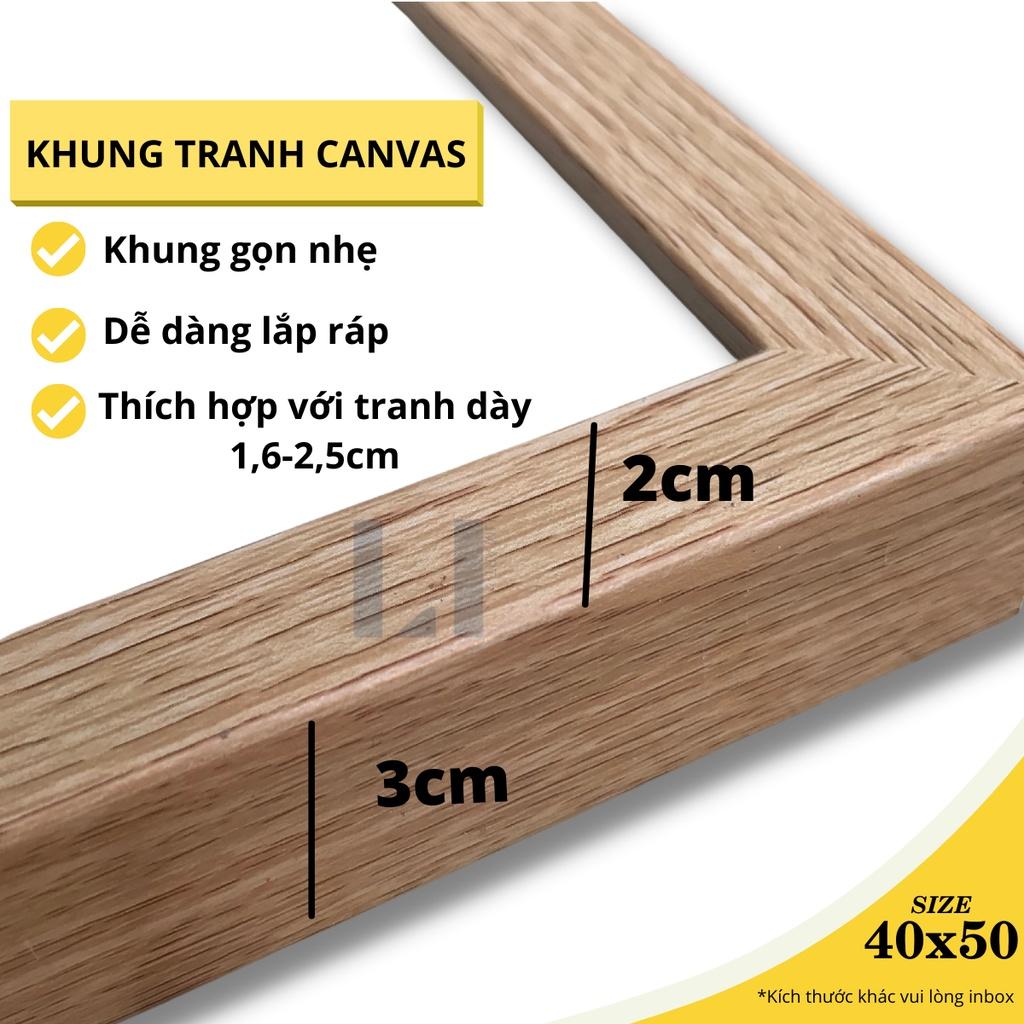 Khung tranh tự lắp nhựa giả gỗ size 40x50 . Khung viền KHÔNG KÍNH cho tranh canvas