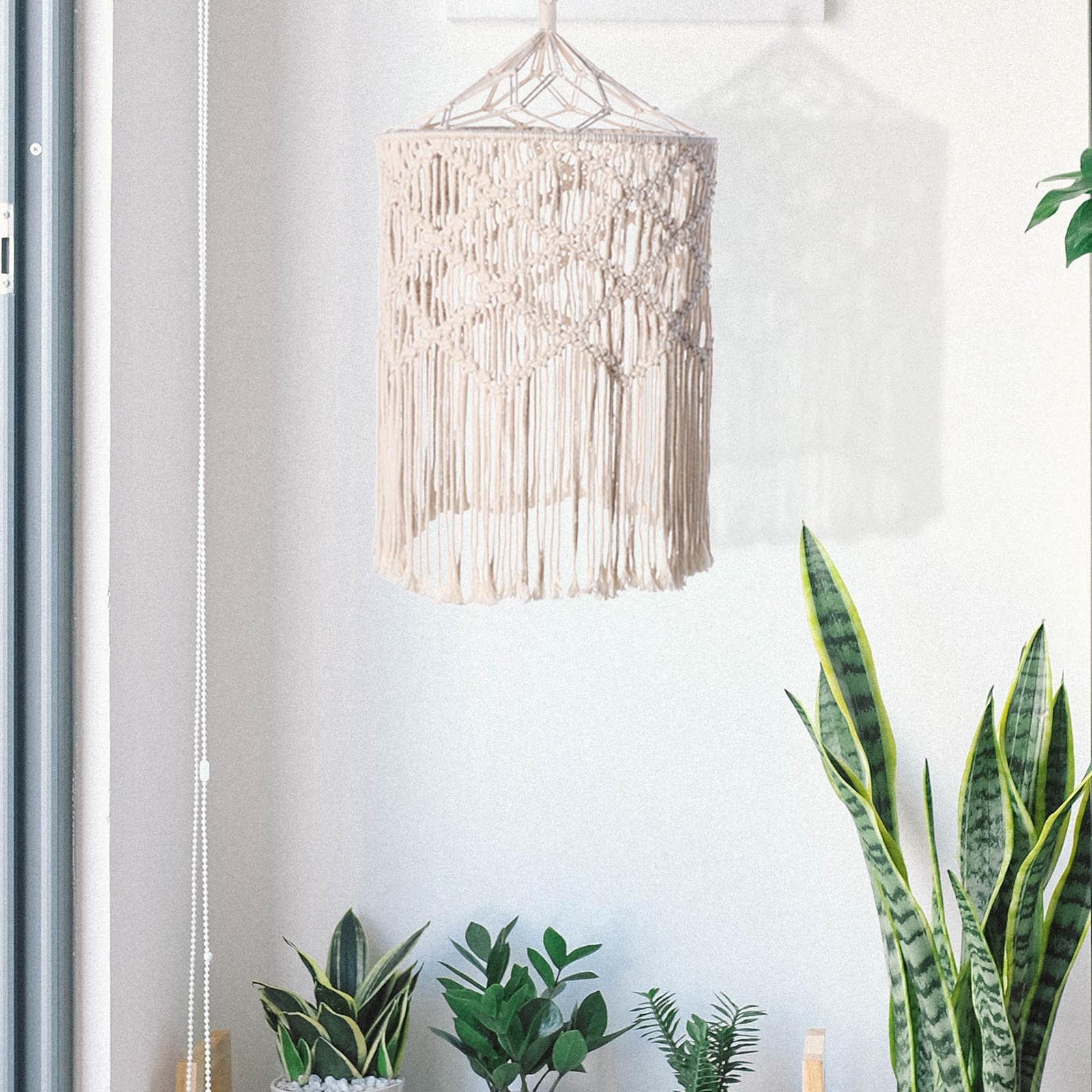 Macrame Lampshade Bathroom Lighting Kitchen Boho Hanging Pendant Light Cover