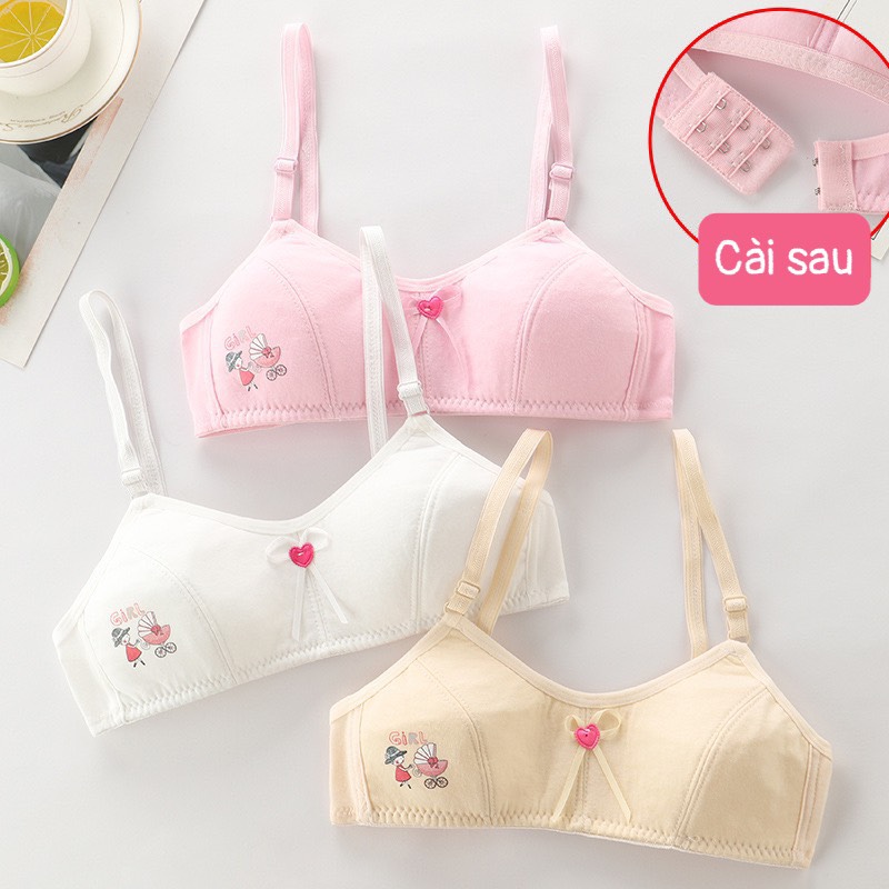 Áo lót bé gái, áo lót học sinh giai đoạn phát triển cài sau 2 móc 7405