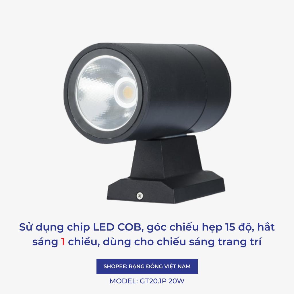 Đèn Hắt Tường Chống Nước Rạng Đông Treo Cầu Thang Ngoài Trời Gắn Tường Trang Trí 20w 30w IP65  Model GT20 - 30w (hắt 2 chiều)